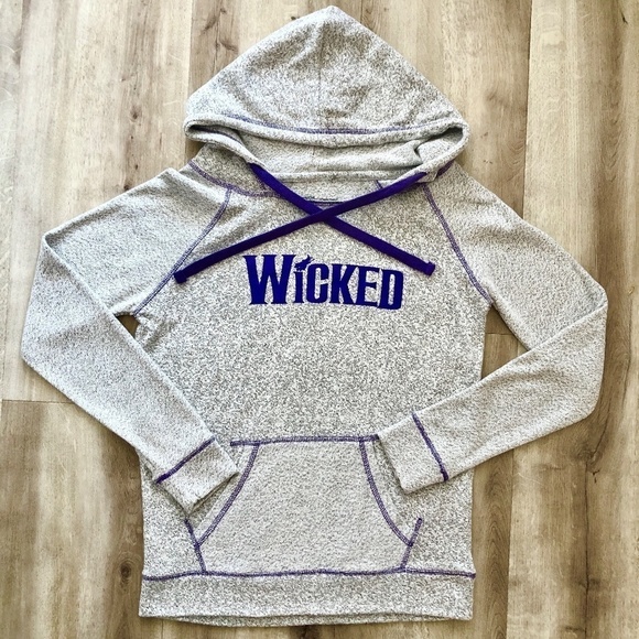 Wicked, Broadway Musical, Pullover, Hoodie,‎ Heather Grey, With Purple, Size S - Picture 3 of 9